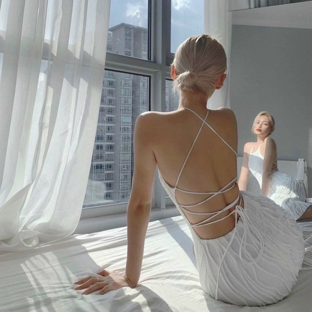 Đầm maxi đan dây hở lưng quyến rũ