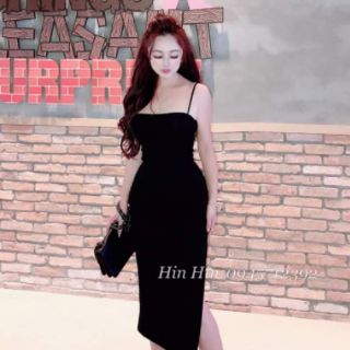 Đầm body 2 dây xẻ hông
