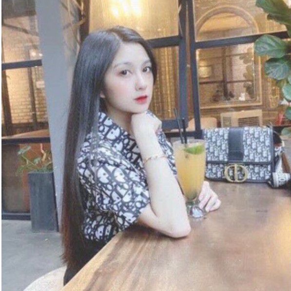 Áo sơ mi tay ngắn họa tiết chất vải kate