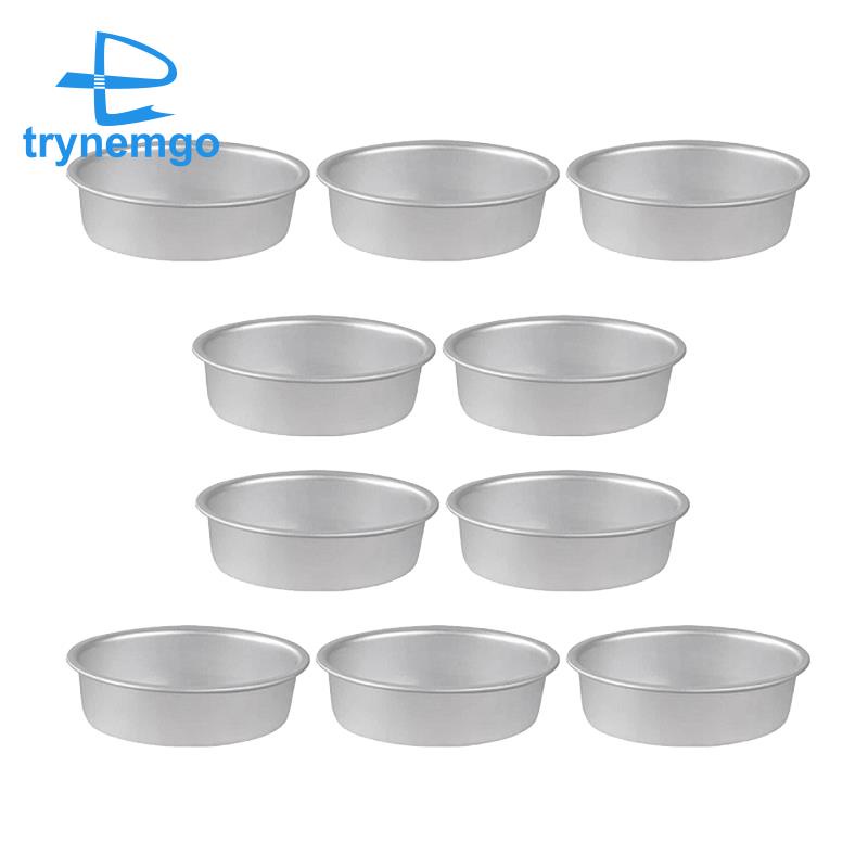 Set 10 khuôn làm bánh mini hình oval bằng hợp kim nhôm