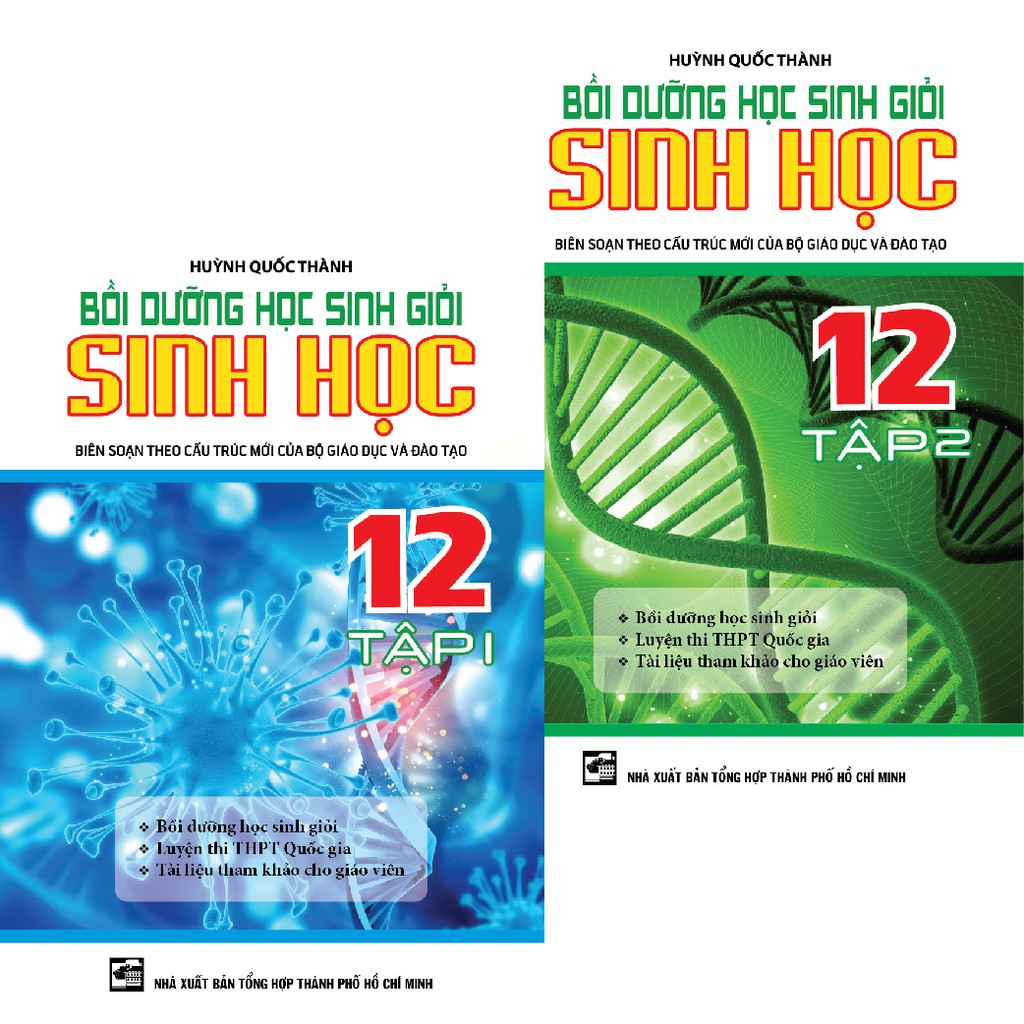 Sách Combo Bồi Dưỡng Học Sinh Giỏi Sinh Học Lớp 12 (Tập 1+Tập 2)