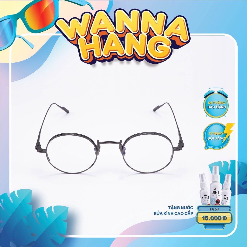 Gọng kính nam nữ kim loại đẹp Hàn Quốc chống tia UV cao cấp Wanna Hang DEAR CLASSIC WHGM128