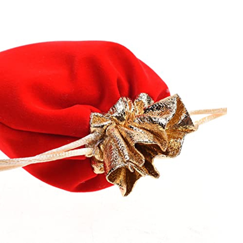 [Mới] Túi Nhung Dây Rút Đựng Trang Sức / Quà Cưới Màu Đỏ Rượu Vang