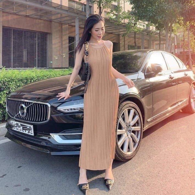 [HÀNG CÓ SẴN KÈM VIDEO HÌNH THẬT ] Váy Maxi Xếp Ly - Đầm Suông Hai Dây Dập Ly full 2 lớp loại 1  Xinh ANN10 | BigBuy360 - bigbuy360.vn