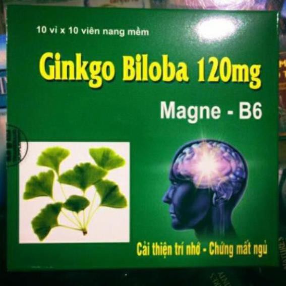 Ginkgo Biloba 120mg Bổ Sung Dưỡng Chất Cho Não Q10 100 viên