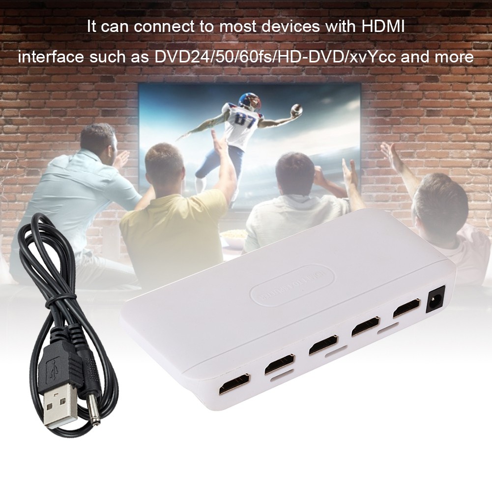 4 Port HDMI Hub Multi Splitter & Amplifier For 3D HDTV 1080P 1 Input 4