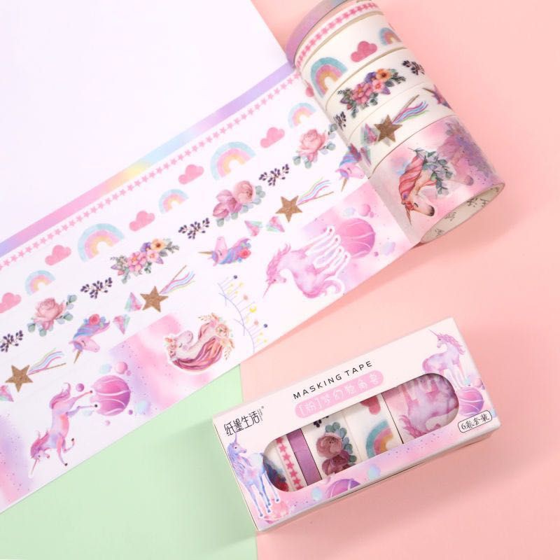 Set 6 cuộn băng dính washi tape