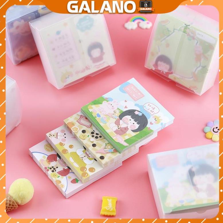 Giấy ghi chú GALANO giấy note ghi nhớ 80 tờ 75 x 75 mm họa tiết hoạt hình dễ thương SSN-001366