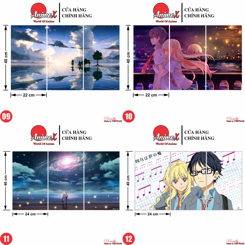 Combo 2 Tấm Poster Áp Phích A3 Anime Your Lie In April - Lời Nói Dối Tháng Tư - Shigatsu Wa Kimi No Uso By AnimeX