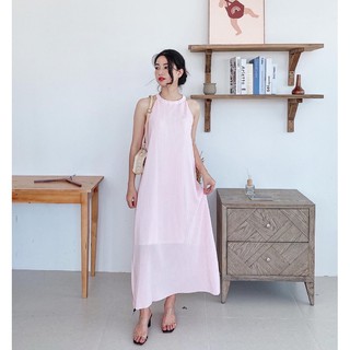 váy yếm dập ly dài