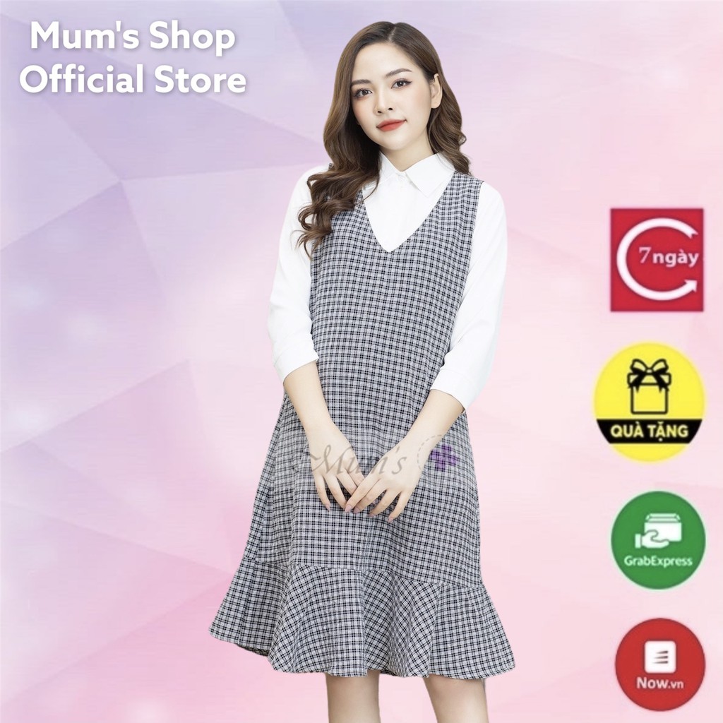 ĐẦM BẦU🚛FREESHIP🚛Yếm gile caro đen trắng rời không kém áo
