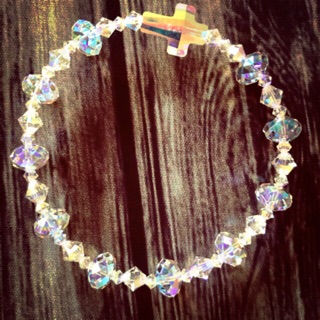 Vòng Tay Pha Lê Áo Chuỗi 10 Kinh Hạt Bánh Cam 8ly