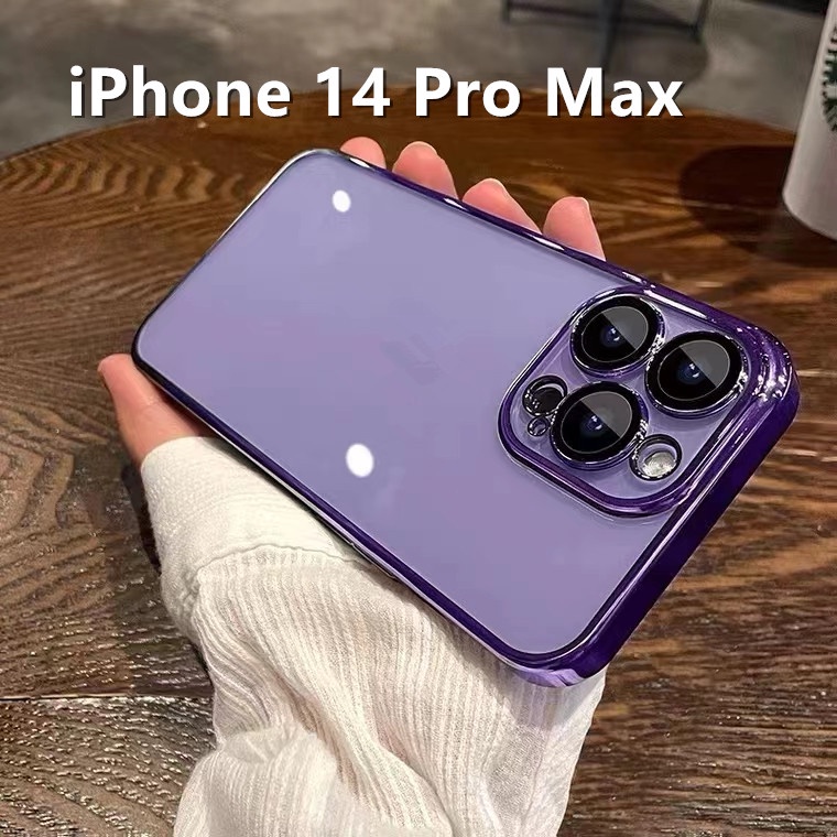 Ốp Điện Thoại Siêu Mỏng Trong Suốt Mạ Điện Chống Bụi Cho iPhone 14 13 12 Pro Max
