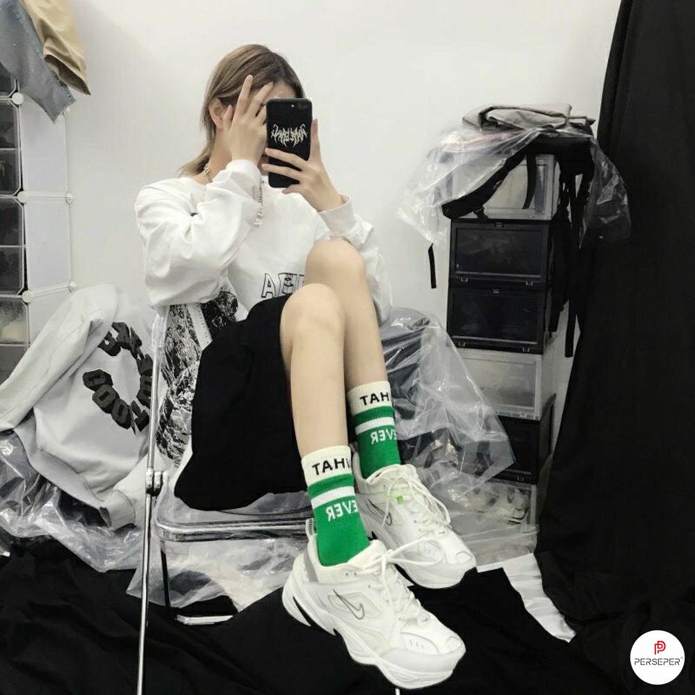 Tất cổ cao nữ nam họa tiết dễ thương, vớ nữ chất vải cotton co giãn 4 chiều - Hot store