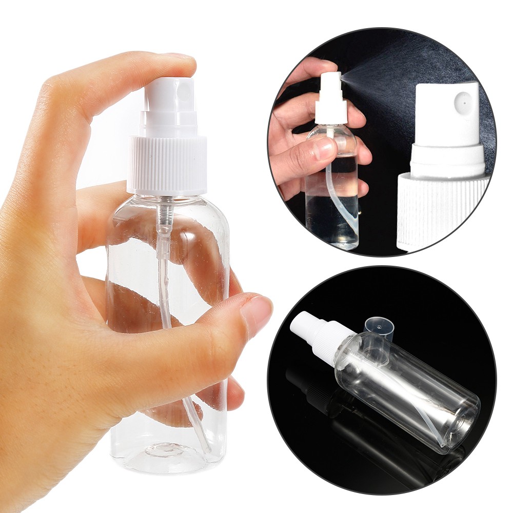 Chai Xịt Rỗng Bằng Nhựa Trong Suốt Dung Tích 30 / 50 / 60 / 100ml Tiện Dụng Mang Đi Du Lịch