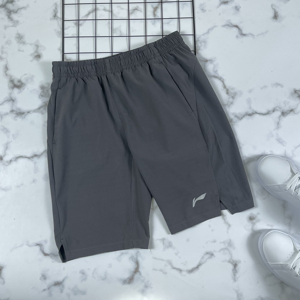 Quần Short nam CHÍNH HÃNG Lining AJKQ297, vải cao cấp co giãn 4 chiều, logo ép nhiệt cao tần chống bong chóc
