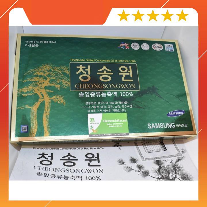 [DATE MỚI] Tinh Dầu Thông Đỏ CHEONGSONGWON Hàn Quốc, Hộp 180 Viên | BigBuy360 - bigbuy360.vn