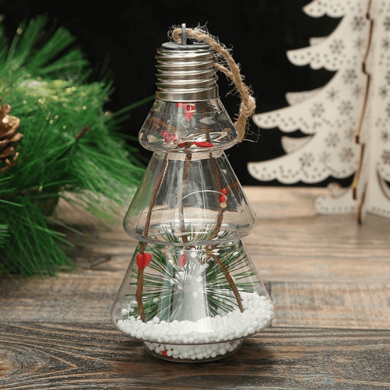 [Ảnh thật] Phụ kiện trang trí cây thông bằng nhựa trong suốt có đèn LED DIY