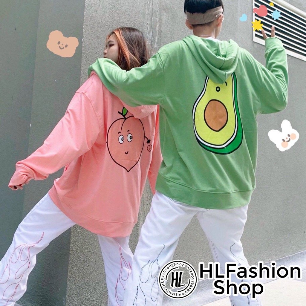 Áo hoodie nam nữ trái cây, áo khoác nỉ HLFashion