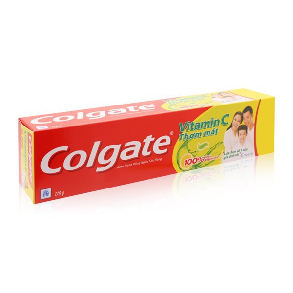 Kem đánh răng Colgate Vitamin C 170G/220G -Thơm mát 100%  Vitamin C- Giảm Nhiệt Miệng