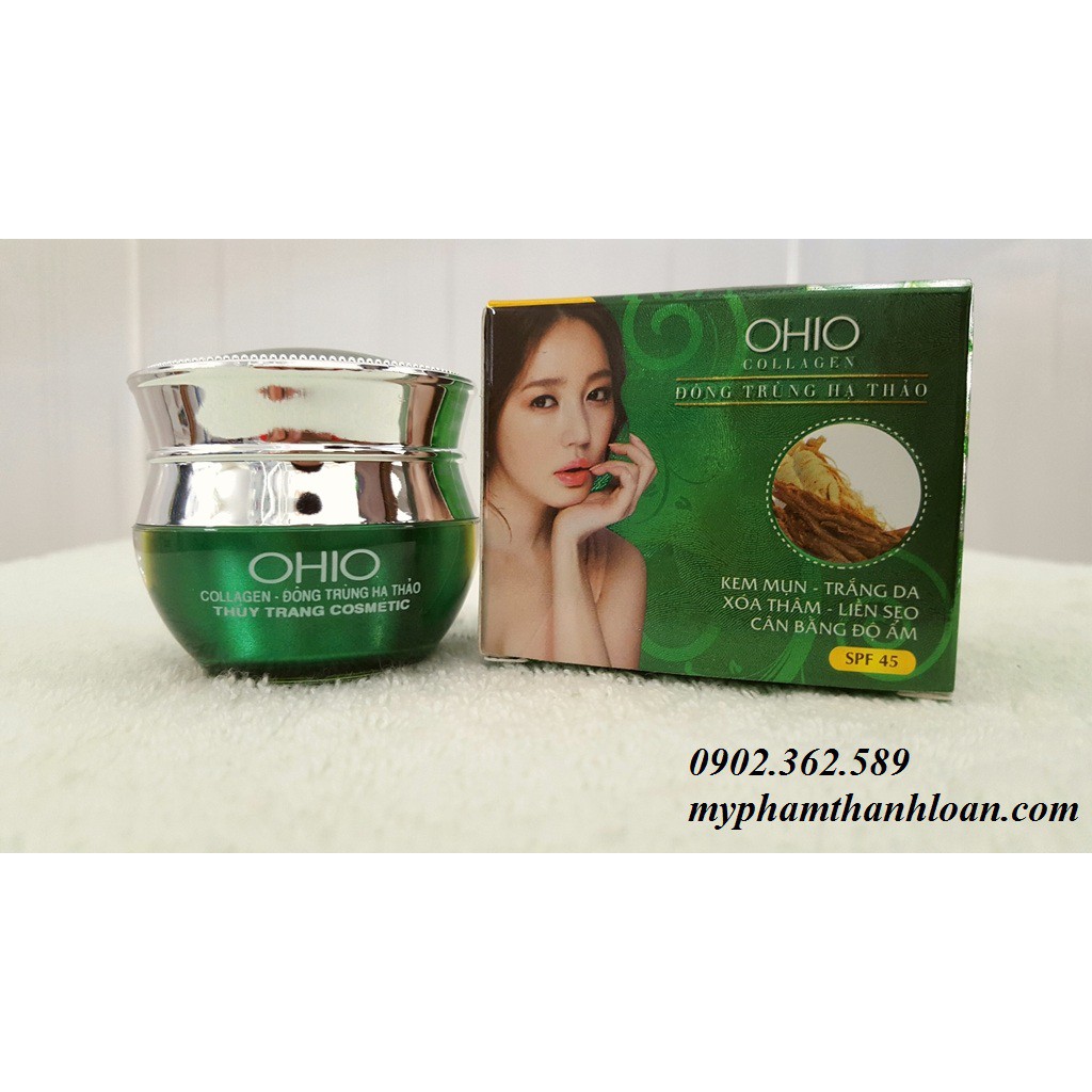 Kem Ngừa Mụn, Trắng da, Cân bằng độ ẩm OHIO Collegen - Đông Trùng Hạ Thảo (20g)