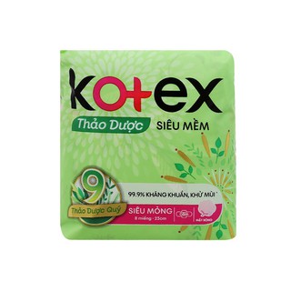 BVS Kotex Thảo dược siêu mỏng Có cánh (8 miếng)
