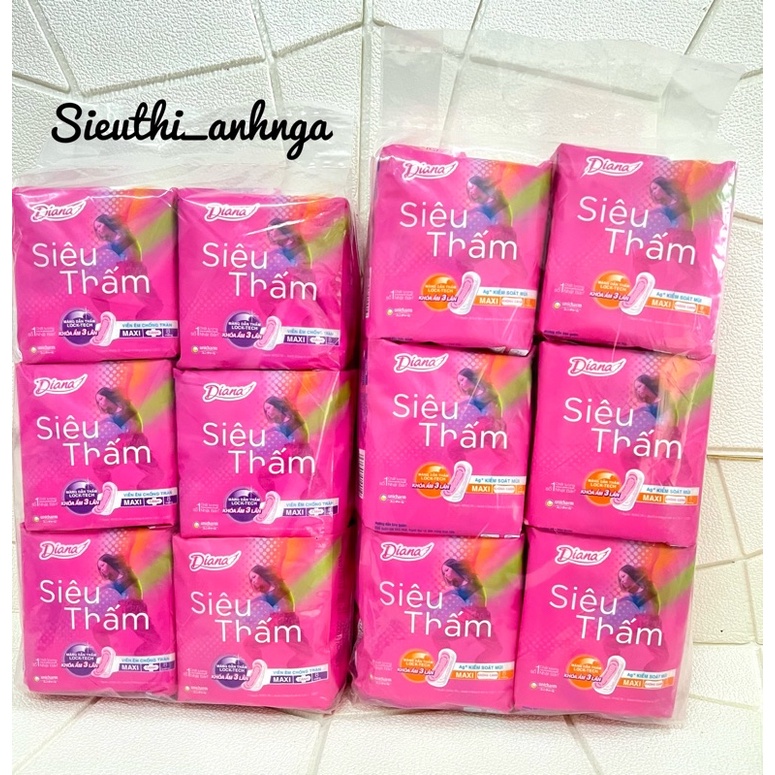 Bịch 6 Gói Băng Vệ Sinh Diana Siêu Thấm Có Cánh/ không cánh