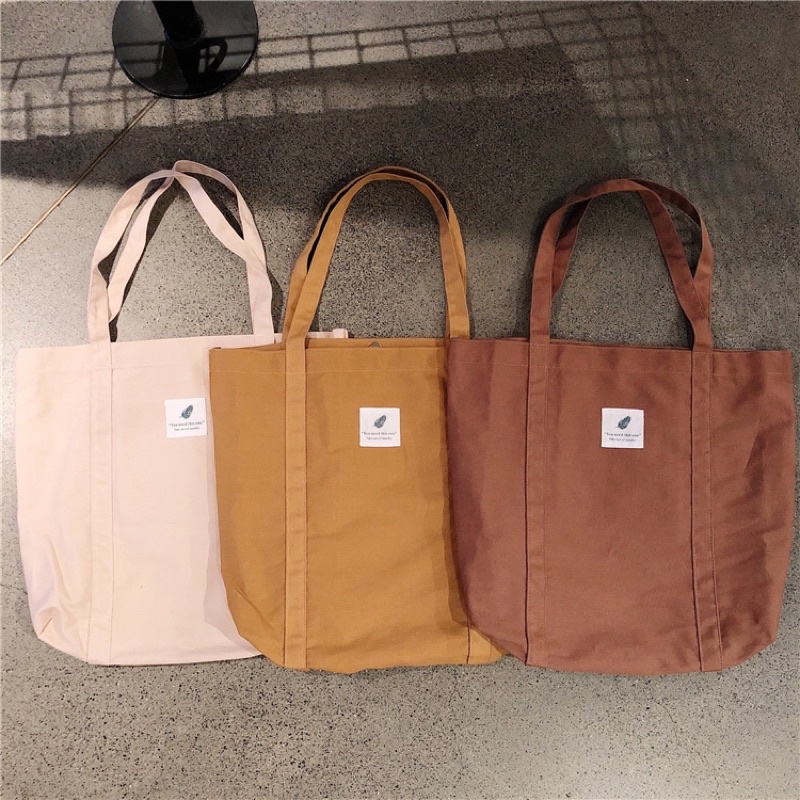 Túi Tote Vải Canvas in Hoạ Tiết Hình Chiếc Lá