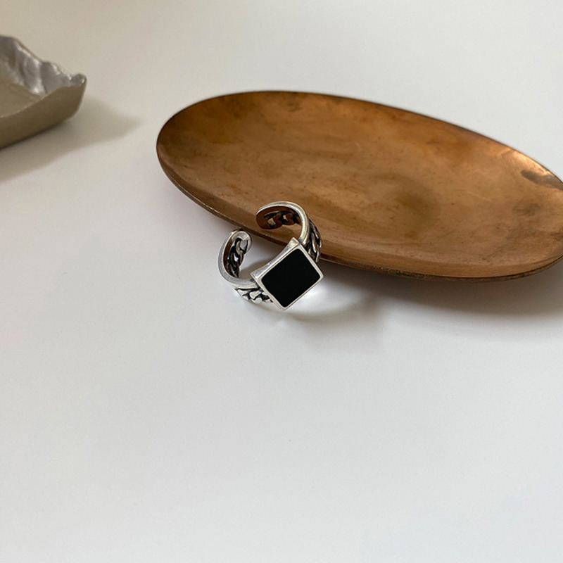 Nhẫn Mặt Vuông Cá Tính Phong Cách Hip-Hop Thời Trang Hàn Quốc