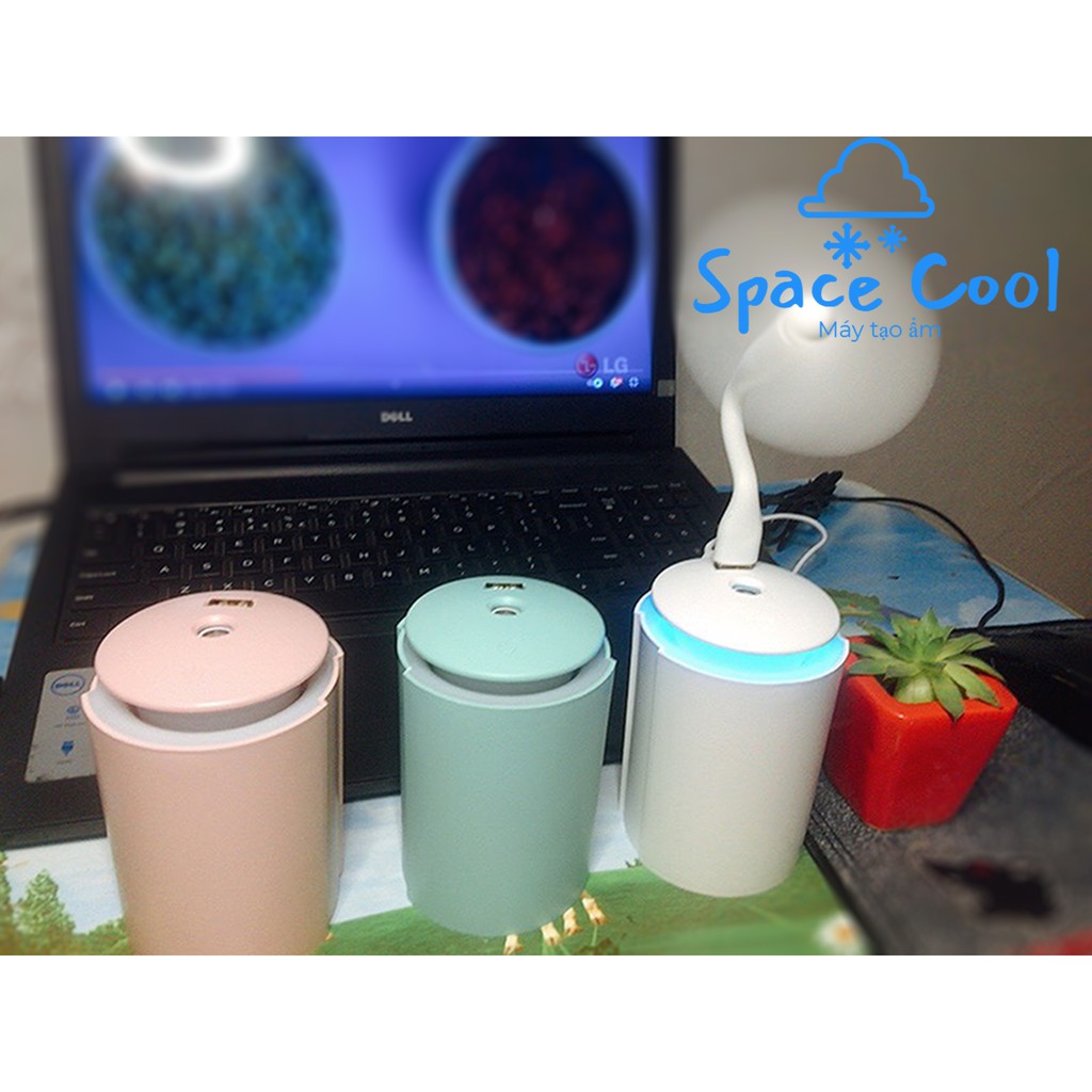 Máy phun sương,tạo ẩm Mini,Máy phun hơi nước,Máy xông mặt 280ml có đèn Led và cổng sạc USB nút ấm cảm ứng.