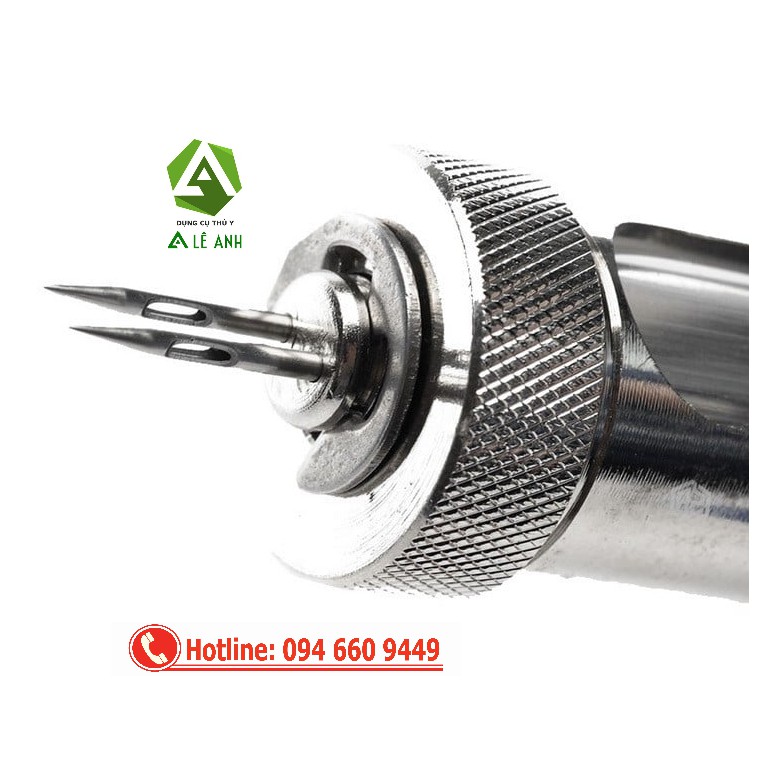 Xilanh tự động chủng đậu gà 2 kim, Bơm tiêm chủng đậu cho gà 2kim