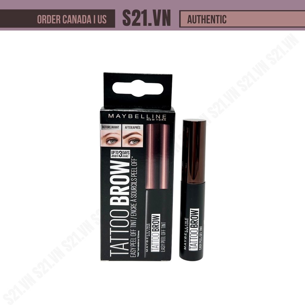[Bản Canada] Gel Xăm Chân Mày Tạm Thời Maybelline Tattoo Brow Easy Peel Of Tint