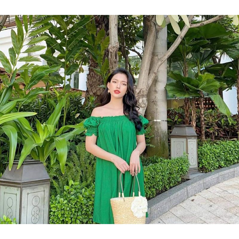 Đầm suông bẹt vai ( có thể mặc 2 kiểu) | BigBuy360 - bigbuy360.vn