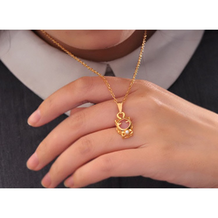 Dây chuyền hình mèo đính đá dễ thương 45cm