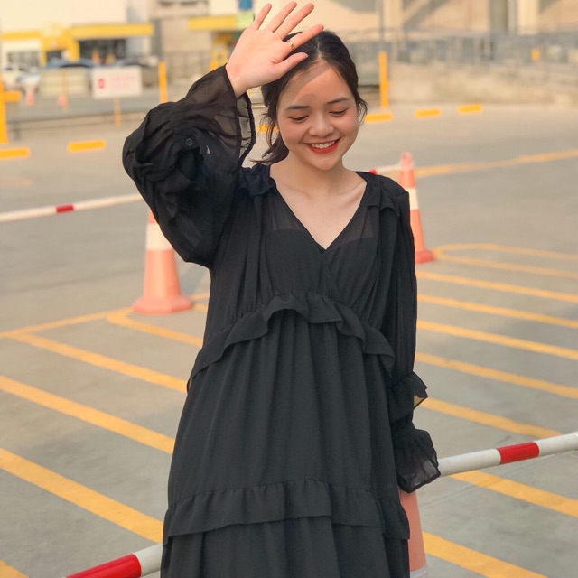 VÁY ĐI CHƠI - ALUNA DRESS - VÁY TẦNG CỔ TIM - V0050