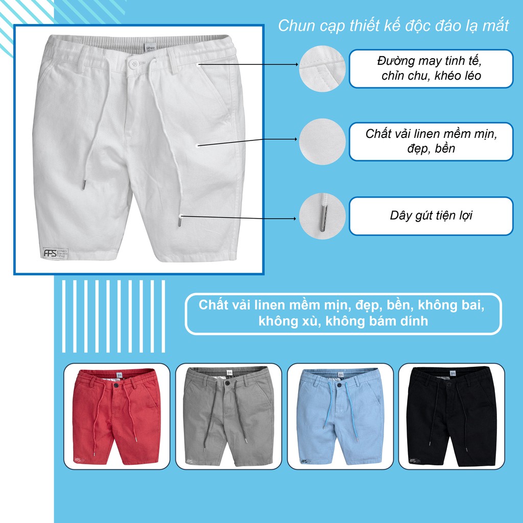 Quần đùi nam, Quần Đũi Nam linen MENGO Trắng [Mua 2 giảm 10%] - Q12 | BigBuy360 - bigbuy360.vn