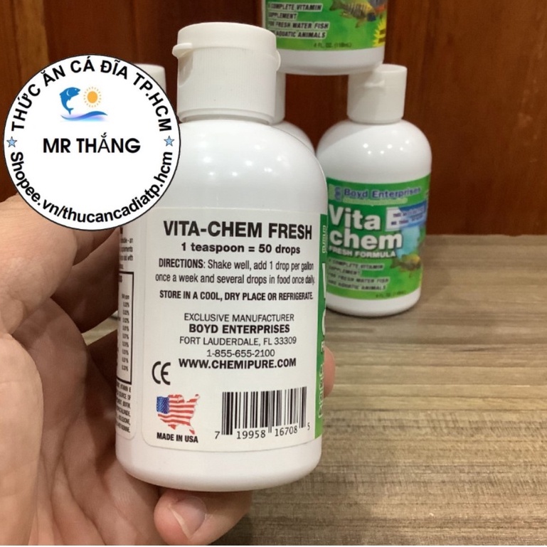 Vitachem Fresh Fromula : Bổ sung Vitamin tươi tăng cường sức khỏe cho cá.