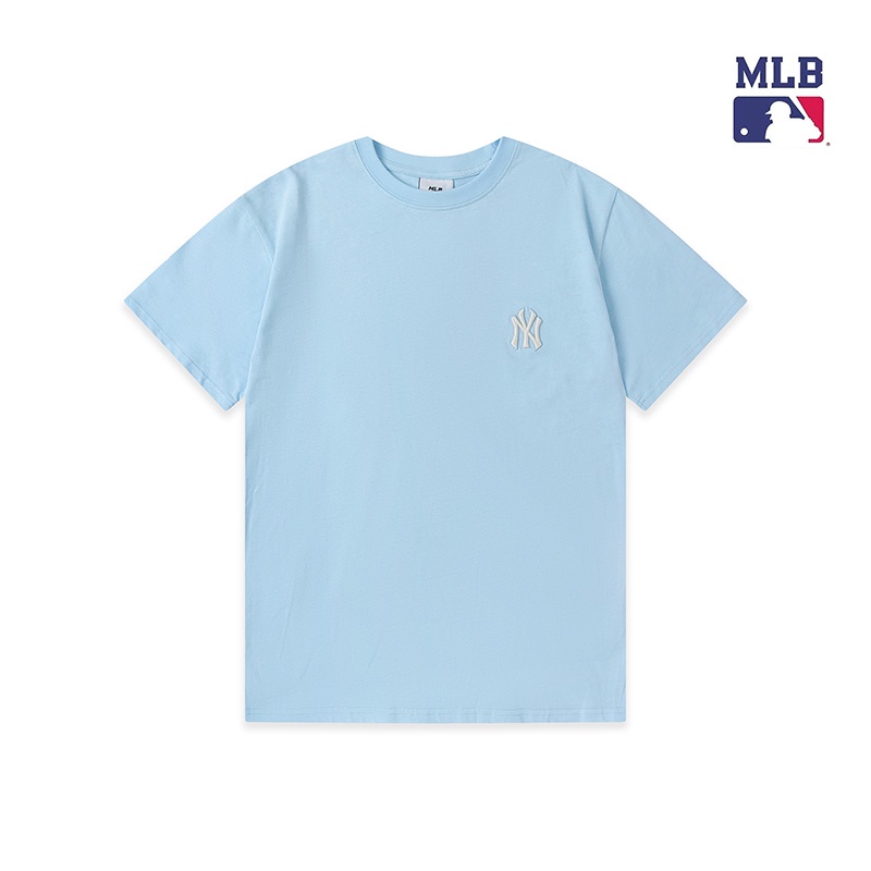 ❤❀  ❤ Áo Thun Cotton Ngắn Tay Thêu Họa Tiết MLB NY Thời Trang Cho Nam Nữ