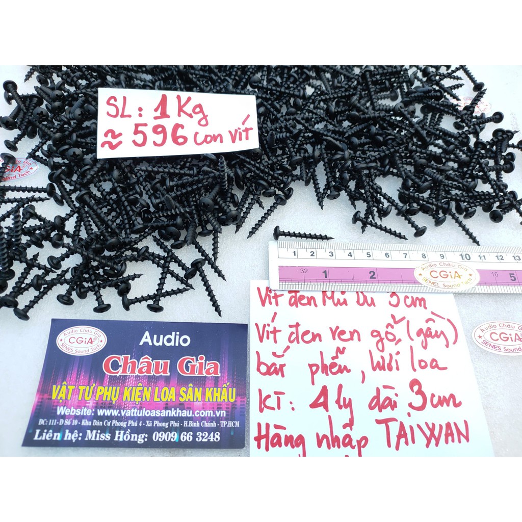 Vít dù đen 3cm 1kg Audio Châu Gia