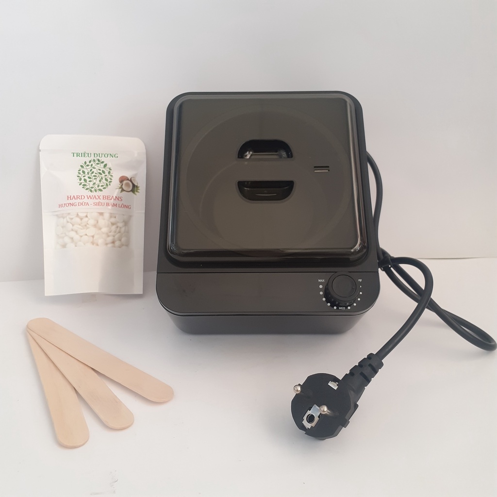 set nồi chống dính + sáp wax cao cấp 3 hương lựa chọn, gói mini 50g. (Quà tặng đồ dũa móng)