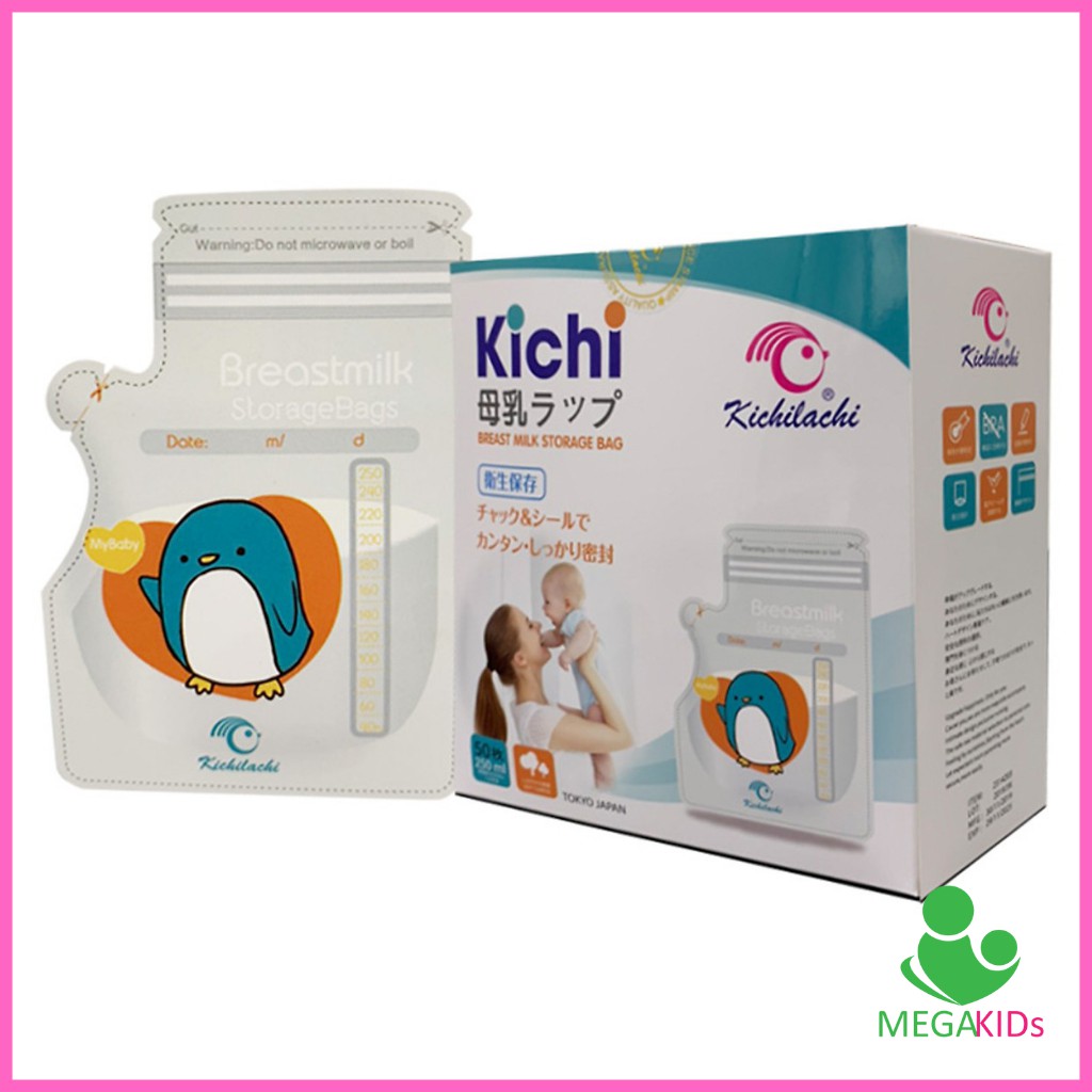 Hộp 50 túi trữ sữa 250ml 2 khóa zip