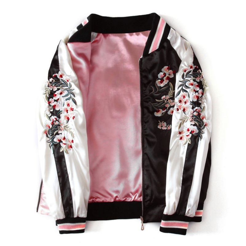 ÁO KHOÁC BOMBER 2 MẶT THÊU HOA SUKAJAN JACKET