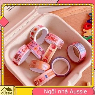 Cuộn băng dính trang trí washi tape dễ thương 1.5cmx2m