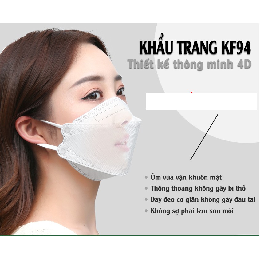 Set 50 Chiếc Khẩu trang 4 Lớp KF94 VINAMAX Chống Bụi Mịn Và Kháng Khuẩn Hàng Cao Cấp - KT1