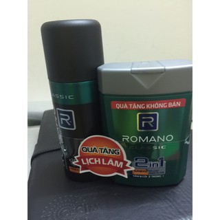 (Tặng 1 Tắm gội 100ml )Xịt khử mùi Romano classic 150ml