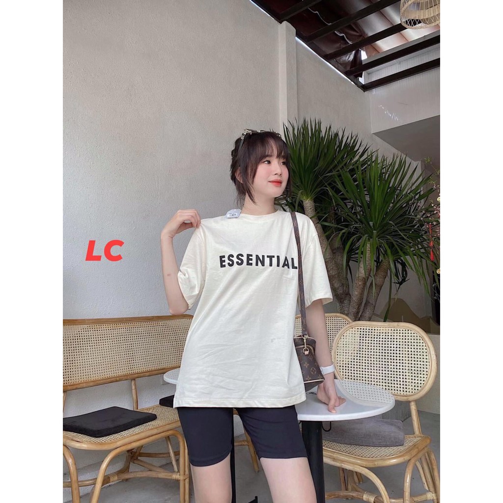 Áo thun nam nữ tay lỡ unisex ESSEN form rộng oversize basic tee phông cotton hai màu trắng nâu cực dễ phối đồ