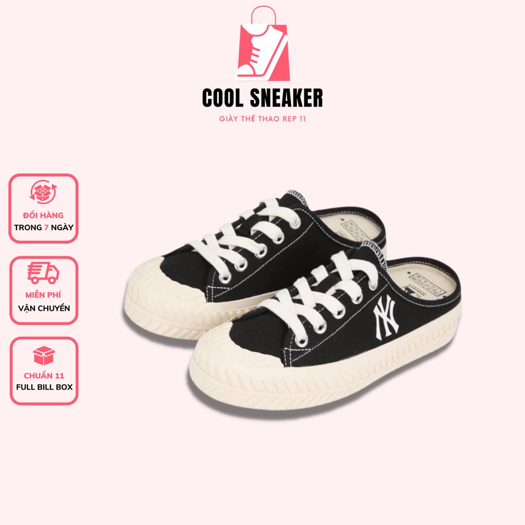 Giày sục đạp gót 𝗠𝗟𝗕 𝗡𝗬 nữ, giày sục thể thao nữ MLB NY thời trang hàng cao cấp Full Bill Box