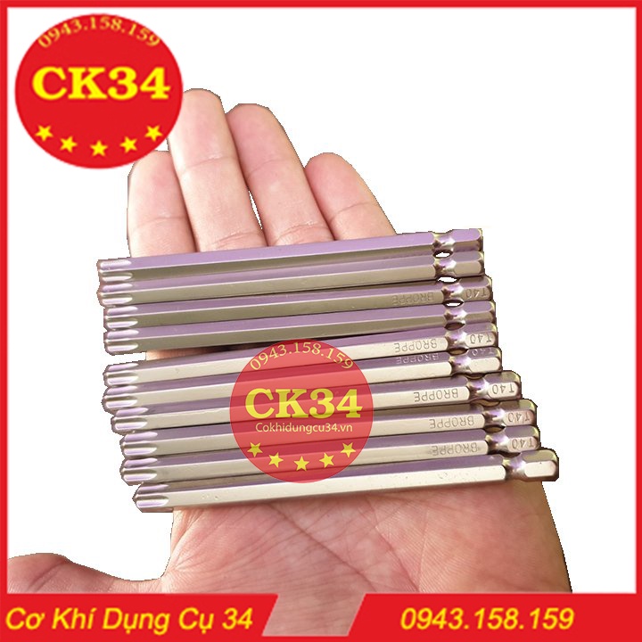 Hoa thị có lỗ, Lục giác bông T40 dài 100mm BROPPE