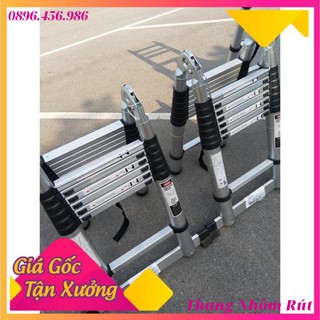 [Giá Sập Sàn] THANG NHÔM RÚT CHỮ A (2.5m + 2.5m). DUỖI THẲNG 5M CAO CẤP. MỚI NHẤT 2020