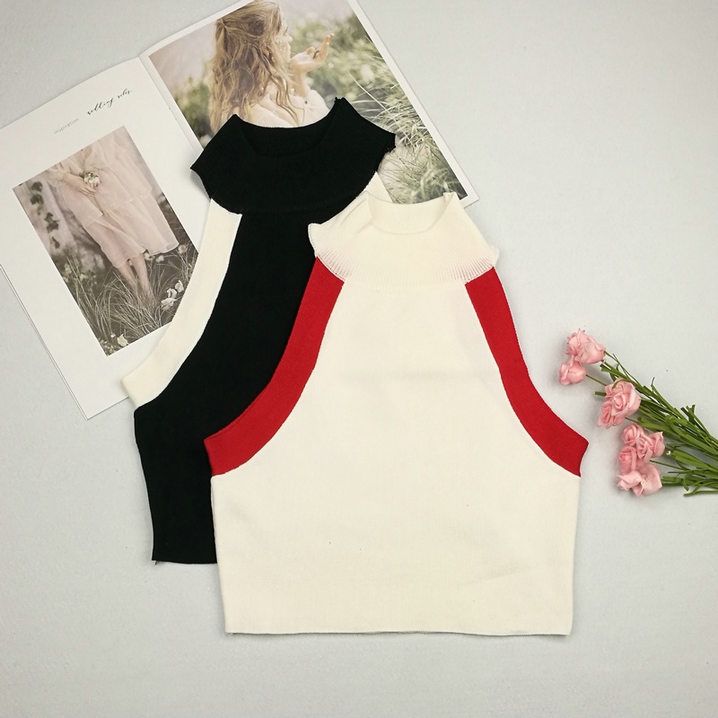 Áo croptop SUXI dệt kim cổ chữ V thiết kế phong cách Mỹ thời trang mùa hè